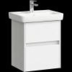 Комплект подвесной тумбы Aqwella City 50x38 см, дерево светлое с умывальником Мини 50