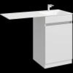 Комплект правой напольной тумбы для монтажа со стиральной машиной Aqwella Forma 115x50 см, белый с умывальником Форма 1150