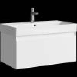 Комплект подвесной тумбы Aqwella Geometria 81x48 см, белый с умывальником Вилис 81