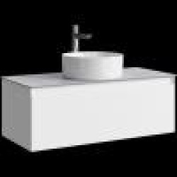 Комплект подвесной тумбы Aqwella Geometria 100x45 см, белый со столешницей из керамогранита, серый камень