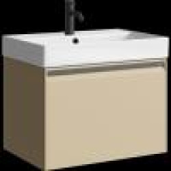 Комплект подвесной тумбы Aqwella Pure 66x47 см, бежевый с умывальником Вилис 66