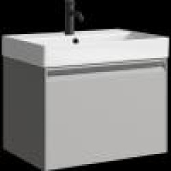 Комплект подвесной тумбы Aqwella Pure 66x47 см, светло-серый с умывальником Вилис 66