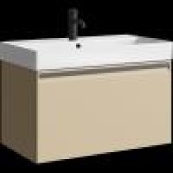 Комплект подвесной тумбы Aqwella Pure 81x47 см, бежевый с умывальником Вилис 81