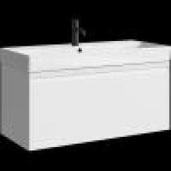 Комплект подвесной тумбы Aqwella Pure 100x45 см, белый с умывальником Вилис 100