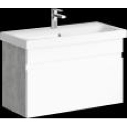 Подвесная тумба Aqwella Smart 76.5x46x35.5 см (ШxВxГ) Бетон светлый