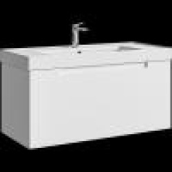 Комплект подвесной тумбы Aqwella Vancouver 101x46 см, белый с умывальником Грэмми 101