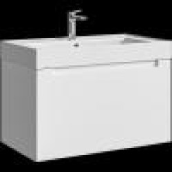 Комплект подвесной тумбы Aqwella Vancouver 81x46 см, белый с умывальником Грэмми 81