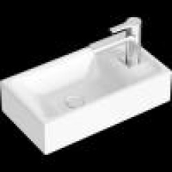 Умывальник Aqwella UNAM 220 литьевой мрамор 402x222 мм (отгружается только в комплекте с тумбой) - не становится донный клапан.