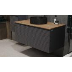 Тумба Jorno Cossety 100x50 подвесная антрацит/дуб крафт золотой