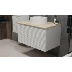 Тумба Jorno Cossety 80x50 подвесная, белый/дуб мавелла голд